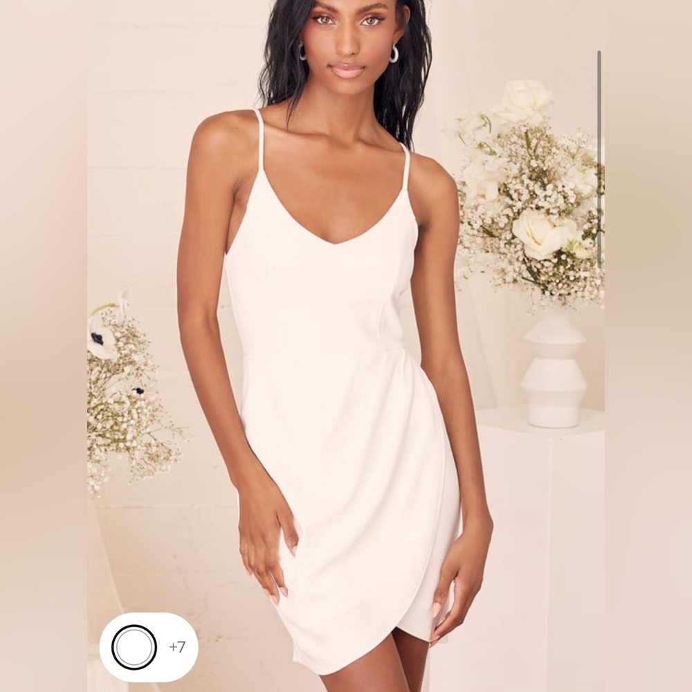 Lulus white tulip hem dress